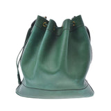 HERMES Hermes Market Green Gold Bracket ○ T -engraved (around 1990) Unisex Kushbell Shoulder Bag B Rank used Ginzo