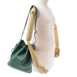 HERMES Hermes Market Green Gold Bracket ○ T -engraved (around 1990) Unisex Kushbell Shoulder Bag B Rank used Ginzo