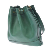 HERMES Hermes Market Green Gold Bracket ○ T -engraved (around 1990) Unisex Kushbell Shoulder Bag B Rank used Ginzo