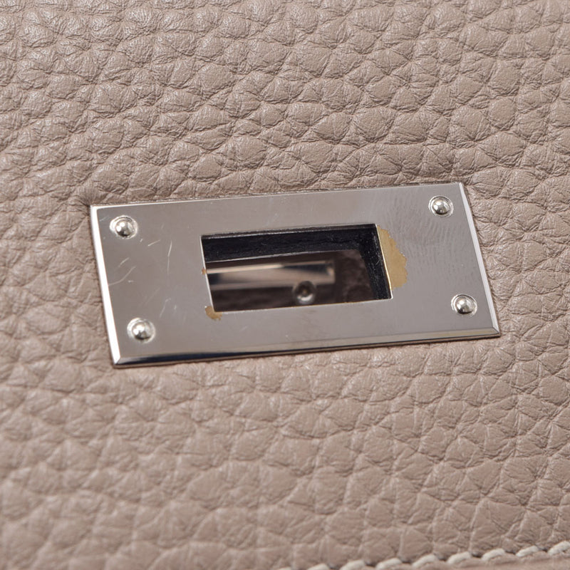 爱马仕爱马仕（Hermes Hermes Kelly）28 Inner Sewing 2way Turty Yale Grey Silver Bracket□O雕刻（2011年）女士Toryon Lemance手提包A级使用Ginzo