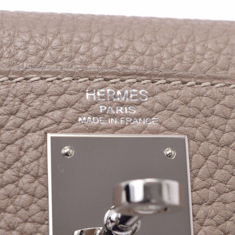 爱马仕爱马仕（Hermes Hermes Kelly）28 Inner Sewing 2way Turty Yale Grey Silver Bracket□O雕刻（2011年）女士Toryon Lemance手提包A级使用Ginzo