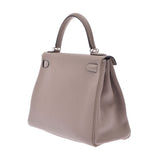 爱马仕爱马仕（Hermes Hermes Kelly）28 Inner Sewing 2way Turty Yale Grey Silver Bracket□O雕刻（2011年）女士Toryon Lemance手提包A级使用Ginzo