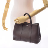 HERMES HERMES HERMES GARDEN PARTY TPM CHOCOLAT□L雕刻（2008年左右）女士Negonda Handbag A级使用Ginzo