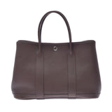 HERMES HERMES HERMES GARDEN PARTY TPM CHOCOLAT□L雕刻（2008年左右）女士Negonda Handbag A级使用Ginzo