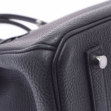 HERMES Hermes Birkin 35 Black Silver Bracket A engraved (around 2017) Unisex Togo Handbag A Rank used Ginzo