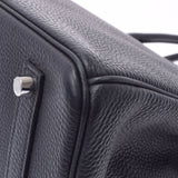 爱马仕爱马仕伯金（Hermes Hermes Birkin）35黑色银支架雕刻（2017年左右）dogo手提包A级二手Ginzo