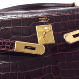 HERMES HERMES HERMES KELLY 32外缝制2Way Bag Rouge ACH GOLD BRACKET□C雕刻（1998年左右）女士Porosus手提包AB级使用Ginzo