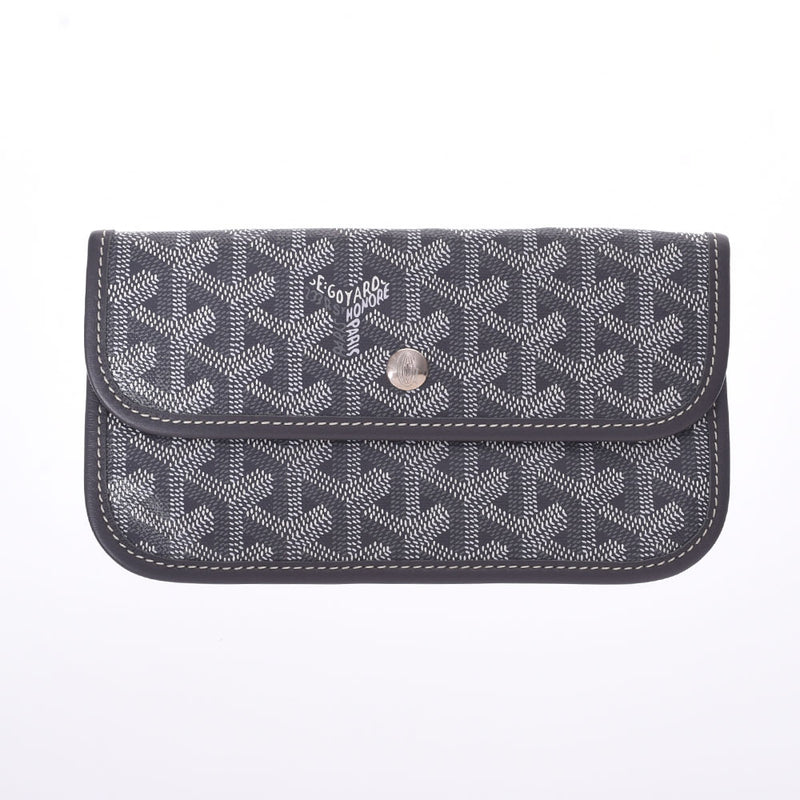 Goyard Goyars Saint Louis PM初始灰色男女通用pvc/皮包袋ab rank used ginzo