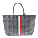 GOYARD ゴヤール サンルイ PM イニシャル グレー ユニセックス PVC/レザー トートバッグ ABランク 中古 銀蔵