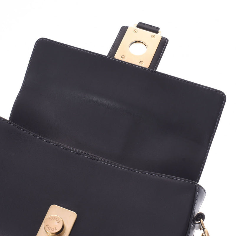 TOD’S トッズ 黒 レディース カーフ ショルダーバッグ Aランク 中古 銀蔵