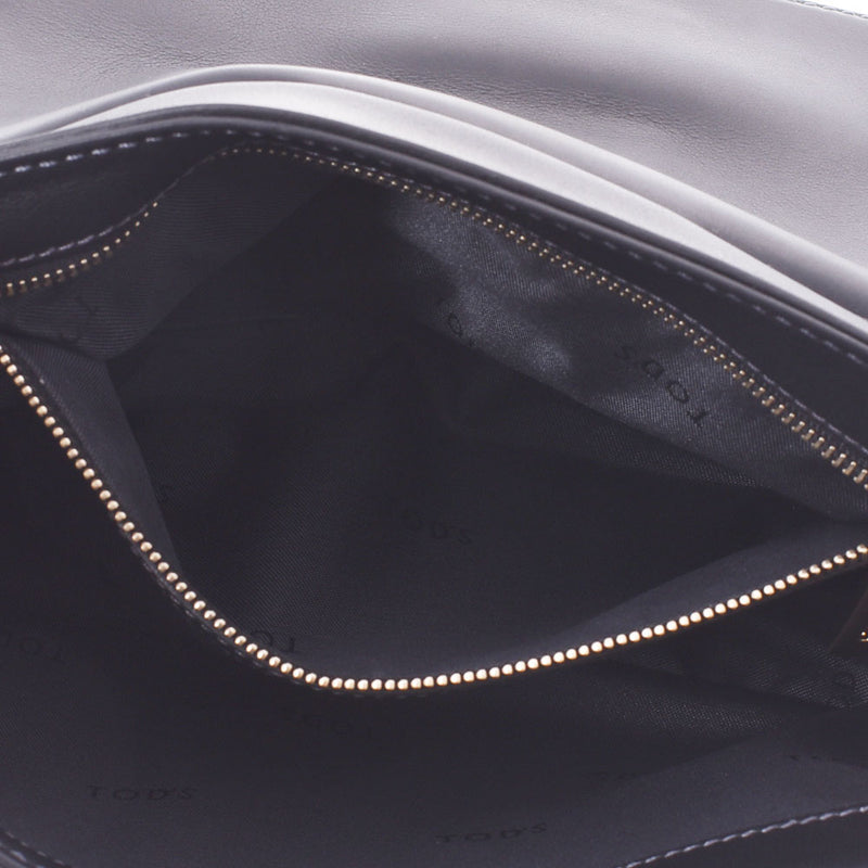 TOD’S トッズ 黒 レディース カーフ ショルダーバッグ Aランク 中古 銀蔵