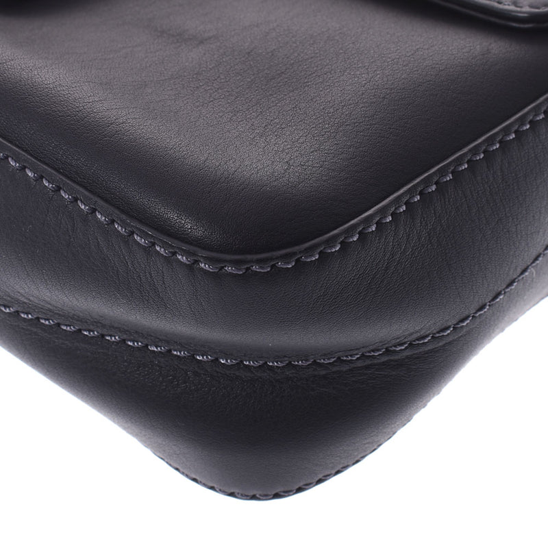 TOD’S トッズ 黒 レディース カーフ ショルダーバッグ Aランク 中古 銀蔵