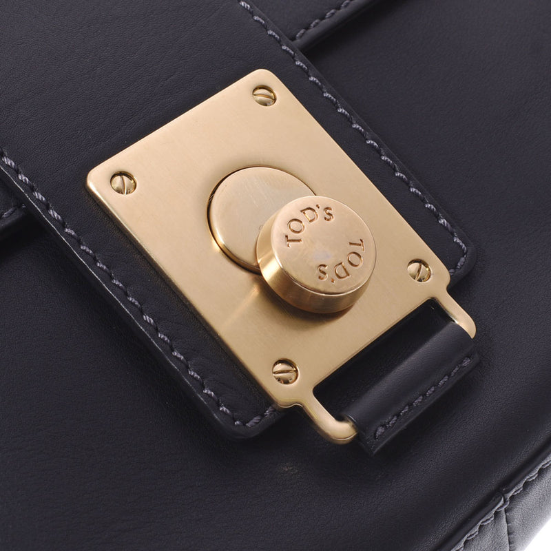 TOD’S トッズ 黒 レディース カーフ ショルダーバッグ Aランク 中古 銀蔵