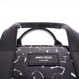 JIMMY CHOO ジミーチュウ エリックヘイズ ショッパートート 2WAY 黒×白 ユニセックス エナメル カーフ ハンドバッグ 未使用 銀蔵