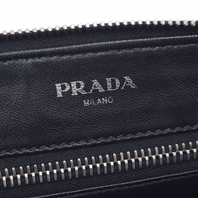 PRADA プラダ 黒 ユニセックス サフィアーノレザー クラッチバッグ ABランク 中古 銀蔵