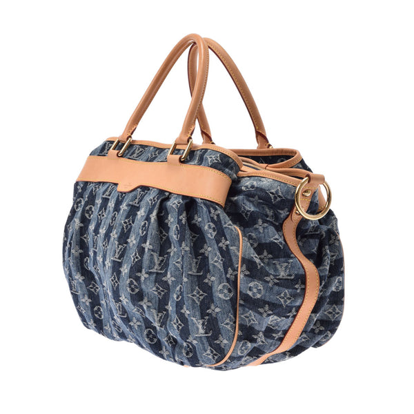 LOUIS VUITTON Louis Vuitton Monogram Denim Cavalay E GM Blue M95336 Ladies Denim 2WAY Bag AB Rank Used Ginzo