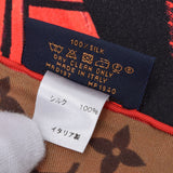 LOUIS VUITTON ルイヴィトン モノグラム 歌舞伎 山本寛斎コラボ 茶/赤/黒 MP1940 レディース シルク100% スカーフ 未使用 銀蔵