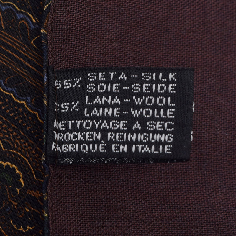 CHANEL Chanel Paisley Brown Unisex Silk 65 %/Wool 35 % Scarf AB Rank used Ginzo