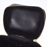 CHANEL Chanel vertical Vanity Black Gold Bracket Ladies Caviar Skin Handbag AB Rank used Ginzo