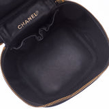 CHANEL Chanel vertical Vanity Black Gold Bracket Ladies Caviar Skin Handbag AB Rank used Ginzo