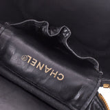CHANEL Chanel vertical Vanity Black Gold Bracket Ladies Caviar Skin Handbag AB Rank used Ginzo