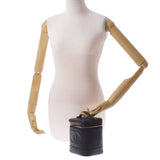 CHANEL Chanel vertical Vanity Black Gold Bracket Ladies Caviar Skin Handbag AB Rank used Ginzo