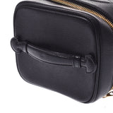 CHANEL Chanel vertical Vanity Black Gold Bracket Ladies Caviar Skin Handbag AB Rank used Ginzo