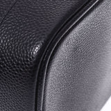 CHANEL Chanel vertical Vanity Black Gold Bracket Ladies Caviar Skin Handbag AB Rank used Ginzo