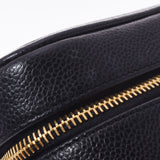 CHANEL Chanel vertical Vanity Black Gold Bracket Ladies Caviar Skin Handbag AB Rank used Ginzo