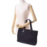 CHANEL Chanel Neutral Line Tote MM Black Unisex Nylon/Leather Handbag AB Rank used Ginzo