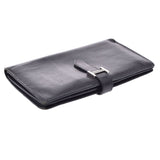 HERMES Hermes Bears Full Black Silver Bracket □ N engraved (around 2010) Unisex lizard long wallet B rank used Ginzo