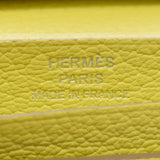 HERMES エルメス ベアン ライム シルバー金具 □Q刻印(2013年頃) レディース シェーブル 三つ折り財布 ABランク 中古 銀蔵