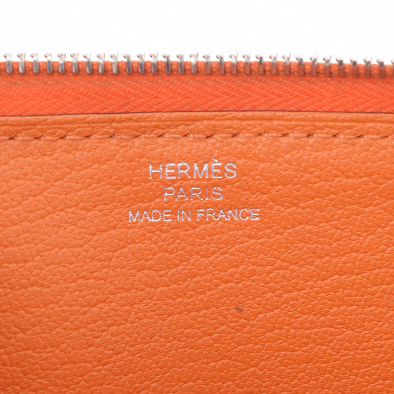 HERMES エルメス アザップロング  オレンジ シルバー金具 □P刻印(2012年頃) ユニセックス シェーブル 長財布 ABランク 中古 銀蔵