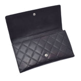 CHANEL Chanel Cambon Line Black Ladies Ram Skin/Enamel Wallet B Rank Used Ginzo