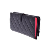 CHANEL Chanel Cambon Line Black Ladies Ram Skin/Enamel Wallet B Rank Used Ginzo