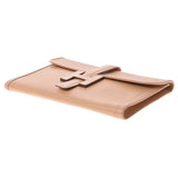 HERMES Hermes Jije PM Natural □ Q -engraved (around 2013) Unisex Vola River Clutch Bag A Rank used Ginzo