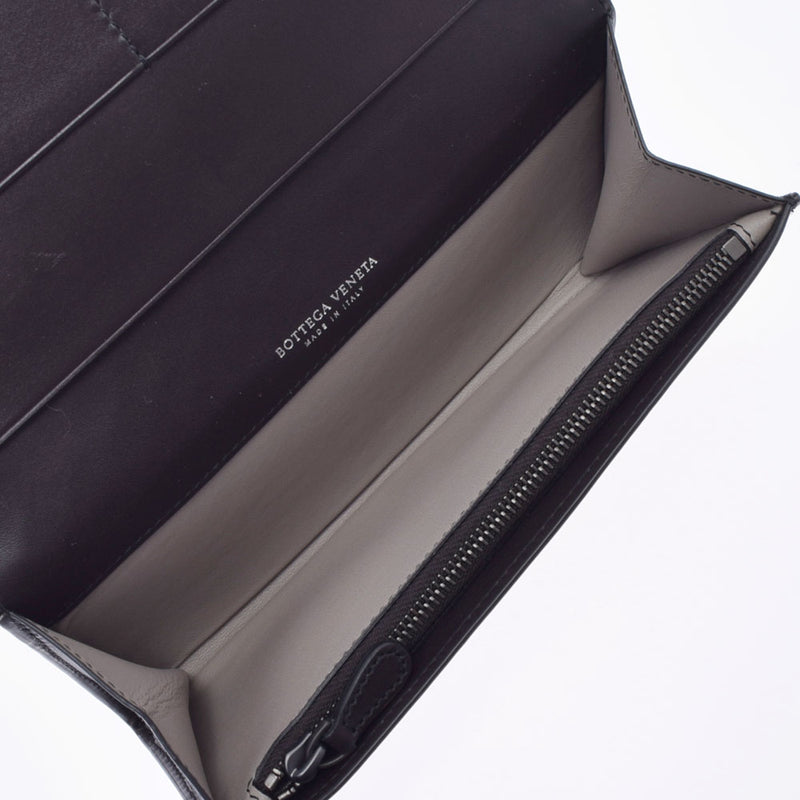 BOTTEGAVENETA Bottega Veneta Intrecciato Futori Black P00306889K Unisex Calf Long Wallet Unused Ginzo