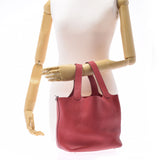 HERMES Hermes Picotan Lock MM Rouge Glass (Red) Silver Bracket □ Q -engraved (around 2013) Ladies Toryon Lemance Handbag AB Rank Used Ginzo