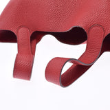 HERMES Hermes Picotan Lock MM Rouge Glass (Red) Silver Bracket □ Q -engraved (around 2013) Ladies Toryon Lemance Handbag AB Rank Used Ginzo