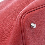 HERMES Hermes Picotan Lock MM Rouge Glass (Red) Silver Bracket □ Q -engraved (around 2013) Ladies Toryon Lemance Handbag AB Rank Used Ginzo