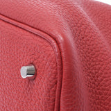 HERMES Hermes Picotan Lock MM Rouge Glass (Red) Silver Bracket □ Q -engraved (around 2013) Ladies Toryon Lemance Handbag AB Rank Used Ginzo