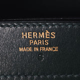 爱马仕爱马仕（Hermes Hermes Cry de pesh）38公文包深绿色金色金色托架□E雕刻（2001年左右）男装小腿商务袋AB级使用Ginzo