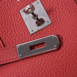 HERMES Hermes Birkin 40 Bougainville (red) Silver metal □ O engraved (around 2011) Unisex Toryon Lemance Handbag AB Rank Used Ginzo