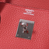 HERMES Hermes Birkin 40 Bougainville (red) Silver metal □ O engraved (around 2011) Unisex Toryon Lemance Handbag AB Rank Used Ginzo