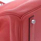HERMES Hermes Birkin 40 Bougainville (red) Silver metal □ O engraved (around 2011) Unisex Toryon Lemance Handbag AB Rank Used Ginzo