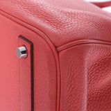 HERMES Hermes Birkin 40 Bougainville (red) Silver metal □ O engraved (around 2011) Unisex Toryon Lemance Handbag AB Rank Used Ginzo