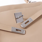 HERMES Hermes Hermes Kelly 28 Interior Sewing 2WAY Parsman (Beige) Silver Bracket □ L engraved (around 2008) Ladies Voice Freift Handbag A Rank Used Ginzo