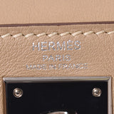 HERMES HERMES HERMES KELLY 28室内缝制2way Parsman（米色）银支架□L雕刻（大约2008年）女士语音弗雷夫特手提包