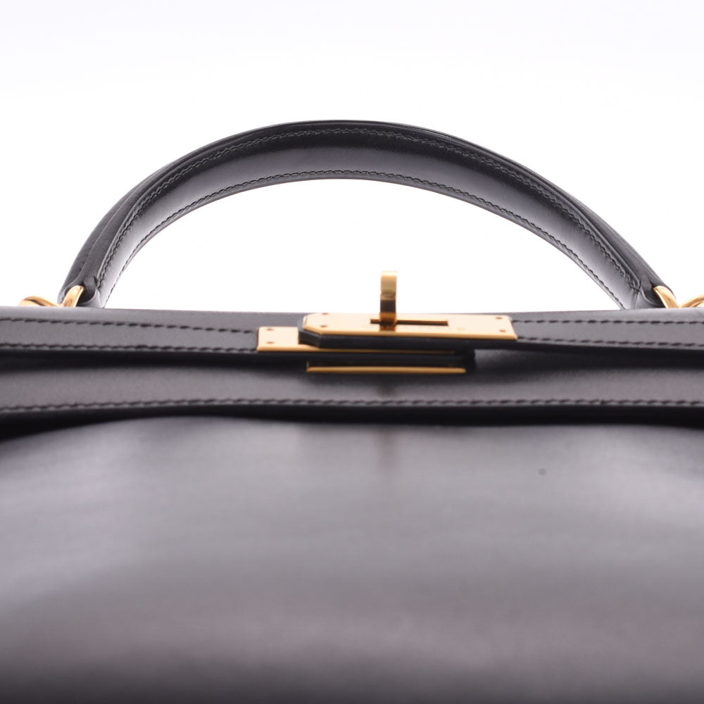 エルメスケリー35 内縫い 黒/ゴールド金具 □D刻印(2000年頃)刻印