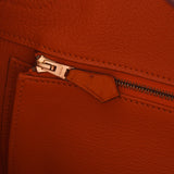 爱马仕爱马仕（Hermes Hermes Birkin）35橙色金支架□h雕刻（2004年左右）中性鸵鸟手袋均使用了Ginzo